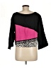 Assorted Brands Color Block Black 3/4 Sleeve Top Size M - photo 2
