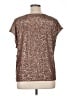 CeCe Metallic Silver Short Sleeve Blouse Size XL - photo 2