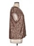 CeCe Metallic Silver Short Sleeve Blouse Size XL - photo 4