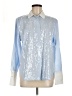 Ann Taylor LOFT Metallic Blue Long Sleeve Blouse Size M - photo 1