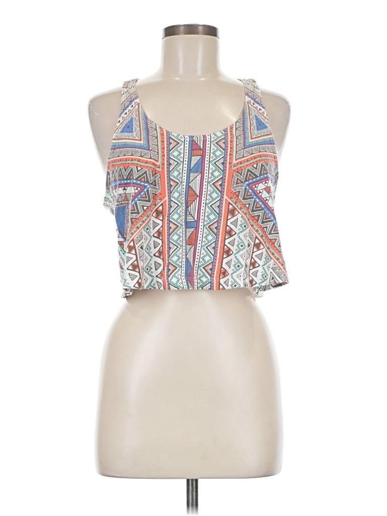 Pre-owned Forever 21 Tank Top Blue Halter Neckline Tops
