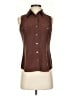 Ann Taylor Brown Sleeveless Button-Down Shirt Size 2 - photo 1
