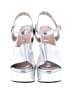 Assorted Brands 100% Leather Metallic Silver Heels Size EU 39 - photo 2