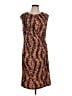 Anne Klein Animal Print Brown Cocktail Dress Size L - photo 1
