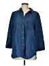 Khakis & Co Blue 3/4 Sleeve Button-Down Shirt Size M - photo 1