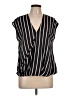Leith 100% Polyester Stripes Black Sleeveless Blouse Size L - photo 1