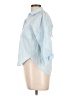 Zara Stripes Blue 3/4 Sleeve Button-Down Shirt Size 10 - photo 5