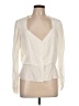 FRAME 100% Silk Ivory Long Sleeve Silk Top Size L - photo 1