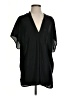 Adrienne 100% Polyester Black Short Sleeve Blouse Size S - photo 1