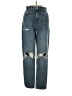 Zara Hearts Blue Jeans Size 2 - photo 1