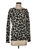 White + Warren 100% Cashmere Animal Print Silver Cashmere Pullover Sweater Size S - photo 1