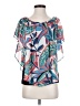AGB 100% Polyester Blue Short Sleeve Blouse Size S - photo 1