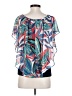 AGB 100% Polyester Blue Short Sleeve Blouse Size S - photo 2