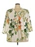 Rose + Olive 100% Polyester Floral Ivory 3/4 Sleeve Blouse Size 3X - photo 1