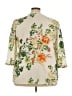 Rose + Olive 100% Polyester Floral Ivory 3/4 Sleeve Blouse Size 3X - photo 2