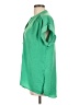 Glam 100% Polyester Green Short Sleeve Blouse Size L - photo 5
