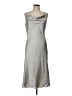 Bebe 100% Polyester Silver Casual Dress Size L - photo 1