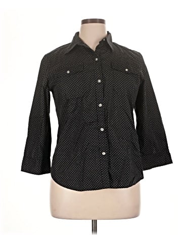 Chaps 3/4 Sleeve Button-Down Shirt (view 1)