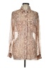 Equipment Animal Print Tan Long Sleeve Blouse Size L - photo 1