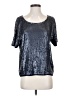 J.Crew 100% Viscose Metallic Silver Short Sleeve Top Size S - photo 1