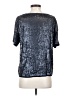 J.Crew 100% Viscose Metallic Silver Short Sleeve Top Size S - photo 2