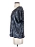 J.Crew 100% Viscose Metallic Silver Short Sleeve Top Size S - photo 5