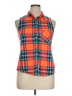 Ultra Flirt 100% Polyester Plaid Orange Sleeveless Blouse Size XL - photo 1