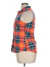 Ultra Flirt 100% Polyester Plaid Orange Sleeveless Blouse Size XL - photo 5