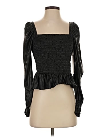 Aqua Long Sleeve Blouse (view 1)