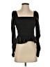 Aqua Black Long Sleeve Blouse Size S - photo 1