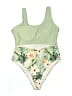 Unbranded Floral Green One Piece Swimsuit Size XL - photo 1