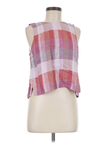 Madewell Plaid Tie-Back Tank in 100% Linen (view 1)