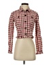 Capulet Checkered-gingham Burgundy Long Sleeve Button-Down Shirt Size XS (estimated) - photo 1