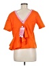 Assorted Brands 100% Cotton Orange Short Sleeve Top Size M (tall) - photo 2