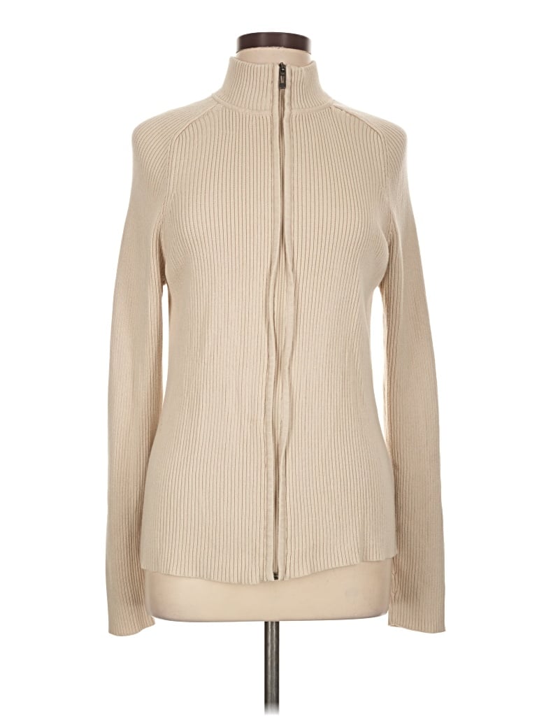 Pre-owned Dkny Jeans Cardigan Sweater In Tan