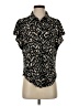 Fred David Animal Print Black Short Sleeve Blouse Size S - photo 1
