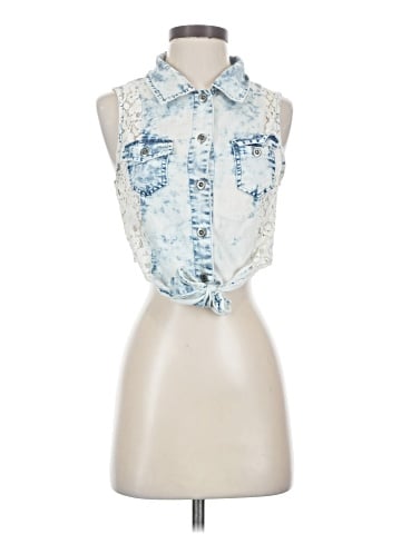 ChiQle Denim Architect Tank Top (view 1)