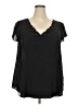 Torrid 100% Polyester Black Short Sleeve Blouse Size 2X Plus (2) - photo 1