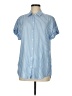 BeachLunchLounge Stripes Blue Short Sleeve Button-Down Shirt Size M - photo 1