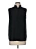 Ann Taylor Black Sleeveless Button-Down Shirt Size M - photo 1