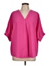 Andree by UNIT Pink Short Sleeve Blouse Size L - photo 1