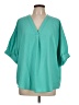 Andree by UNIT Teal Short Sleeve Blouse Size L - photo 1