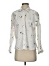 Zara Basic Print White Long Sleeve Button-Down Shirt Size S - photo 1