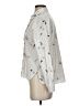 Zara Basic Print White Long Sleeve Button-Down Shirt Size S - photo 5