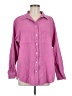 Gap 100% Cotton Houndstooth Pink Long Sleeve Button-Down Shirt Size M - photo 1
