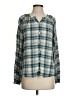Old Navy Plaid Teal Long Sleeve Blouse Size S (tall) - photo 1