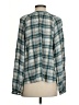 Old Navy Plaid Teal Long Sleeve Blouse Size S (tall) - photo 2