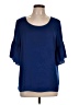 CAbi 100% Polyester Blue Short Sleeve Blouse Size L - photo 1