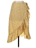 Shein 100% Polyester Floral Yellow Casual Skirt Size 2 - photo 1