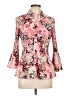 Fred David Floral Pink 3/4 Sleeve Blouse Size L - photo 1